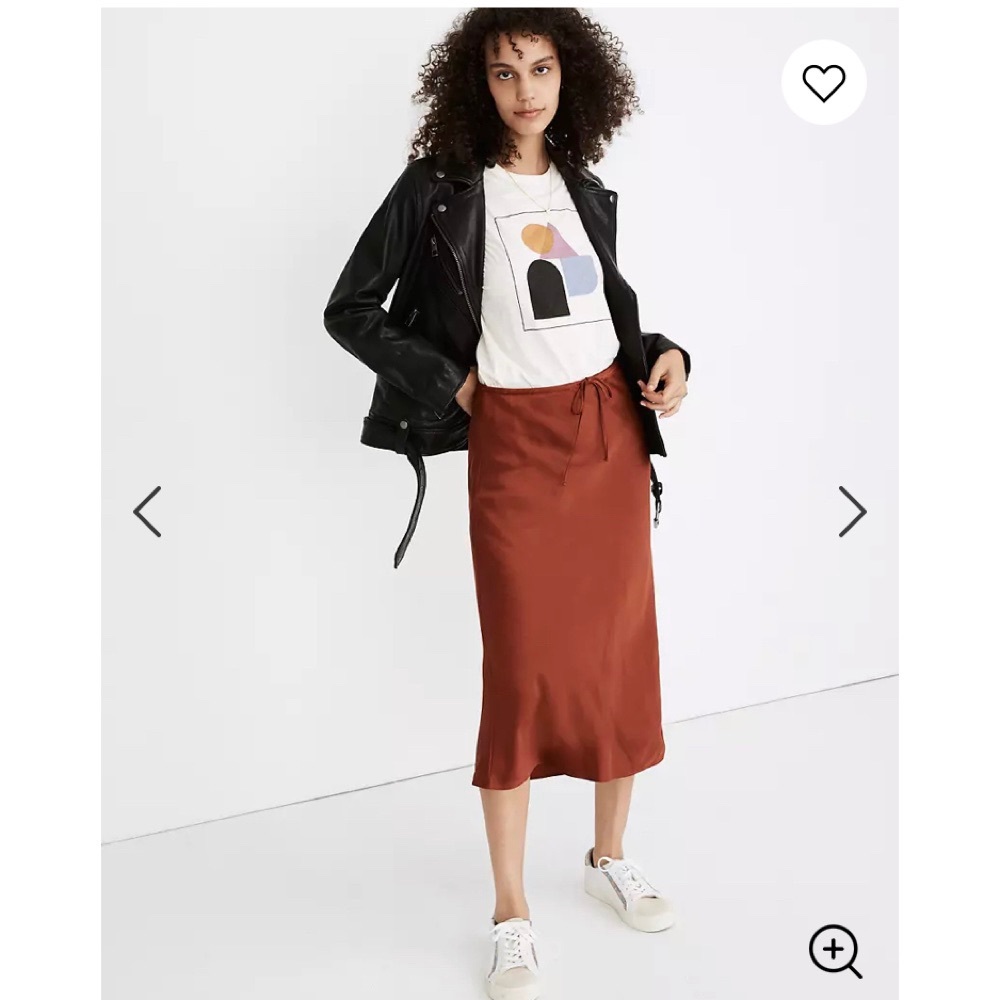 NWT Madewell Drawstring Midi Slip Skirt
